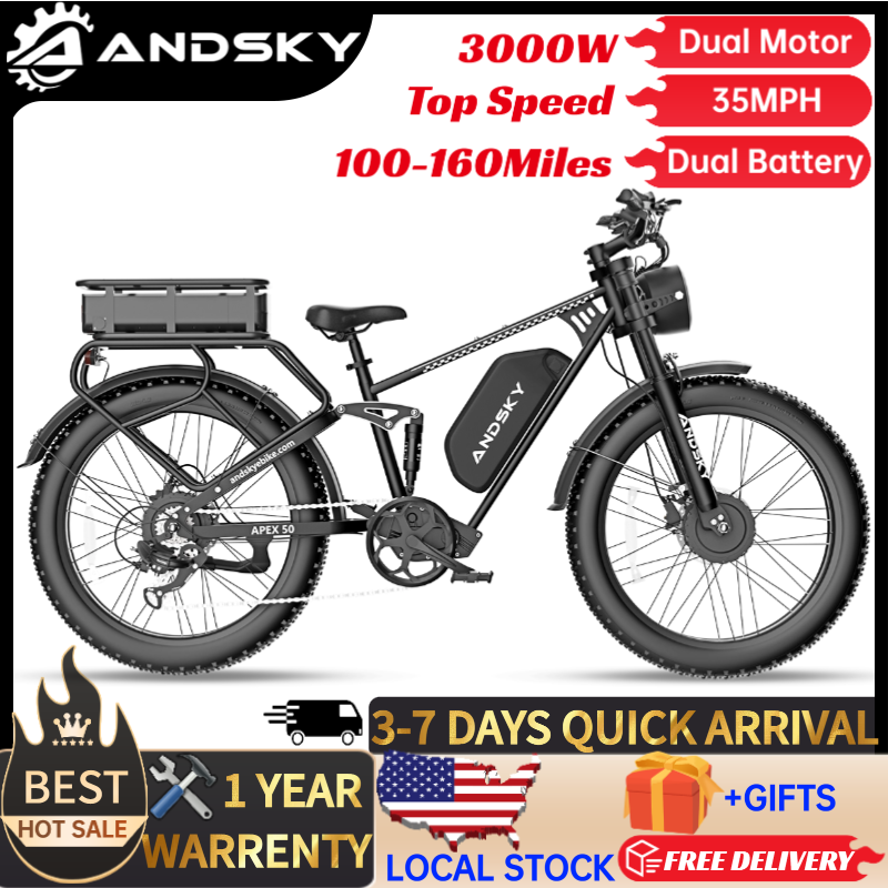 48V 1500W Rear Hub Motor With Battery - ANDSKY Apex50 AWD Sepeda Listrik 3000W